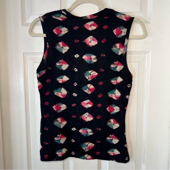 Ulla Johnson Patterned Sleeveless Top - Black and Pink Size Small - Picture 3 of 10